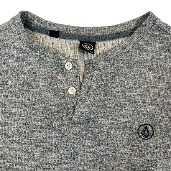 Volcom‎ Men’s Heather Blue Gray Henley Pullover Shirt - Small - Picture 2 of 6
